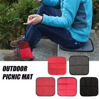 Портативный легкий мини-водонепроницаемый складной коврик с сумкой для хранения, износостойкий нескользящий утолщенный уличный коврик для пикника серый