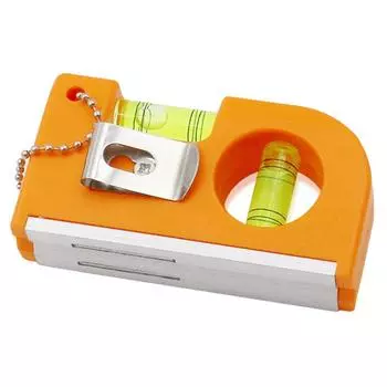 Портативный магнитный небольшой карманный уровень с двумя пузырьковыми уровнями 85 x 46 x 20mm оранжевый