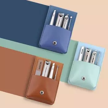 Портативный маникюрный набор, набор для педикюра, кусачки для ногтей из нержавеющей стали, инструмент для путешествий, чехол для ухода, подарочная коробка, набор ножниц для ногтей чёрный