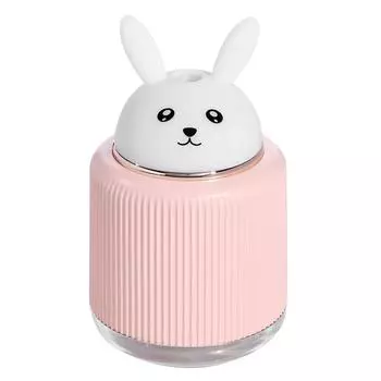 Портативный милый увлажнитель воздуха с ночником USB увлажнитель диффузор освежитель воздуха туманообразователь для дома и автомобиля, розовый кролик CHINA