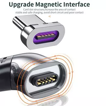 Портативный мини 100 Вт QC 4.0/3.0 USB Type-C Магнитный адаптер Разъем для ноутбука Телефон Супер Быстрая зарядка белый