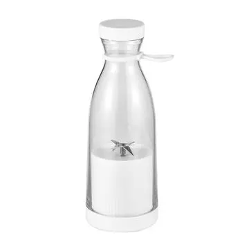 Портативный мини-электрический блендер, чашка соковыжималки 300 мл, 6 лезвий для смузи, молочного коктейля, сока, детского питания белый