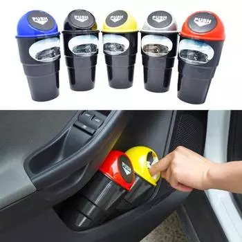 Портативный мини-автомобильный мусорный бак, пластиковый ящик для хранения, органайзер синий