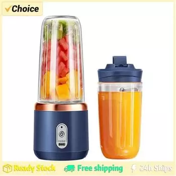 Портативный мини-блендер для фруктов, электрическая беспроводная соковыжималка с 6 лезвиями для смузи и коктейлей, перезаряжаемая через USB мини-соковыжималка синий