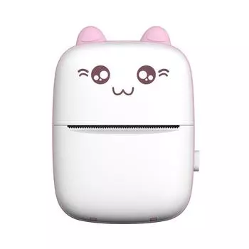 Портативный мини-карманный принтер Термопринтер BT с USB-кабелем для термопечати на бумаге для заметок синий