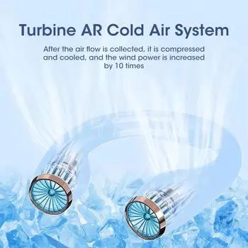 Портативный мини-подвесной вентилятор на шею, безлопастный вентилятор с шейным ремешком, цифровой дисплей, воздушный охладитель, USB перезаряжаемые электрические вентиляторы синий