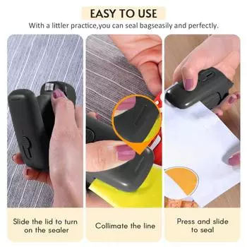 Портативный мини-ручной термовакуумный упаковщик для сумок с резаком для пластиковых пакетов для хранения продуктов питания зелёный