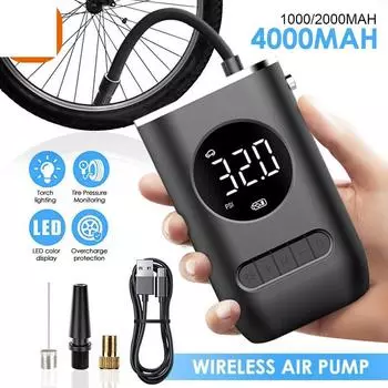 Портативный мини-самоходный электрический насос для накачки шин, ручная беспроводная зарядка, цифровой дисплей, воздушный насос, устанавливаемый на транспортном средстве YSL