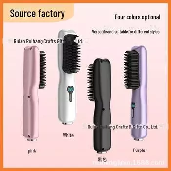 Портативный мини-щипцы для выпрямления и завивки волос Cross-Border с защитой от отрицательных ионов Black - Wired фиолетовый/чёрный