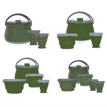 Портативный мини-складной чайник, герметичная посуда, инструмент для путешествий на открытом воздухе, пеших прогулок Set B