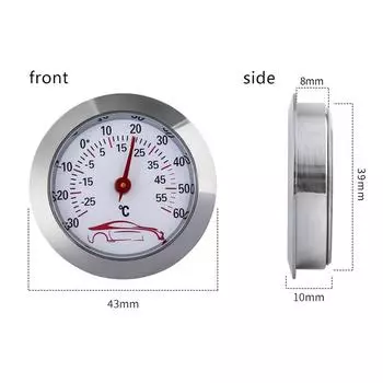 Портативный мини-термометр для приборной панели автомобиля, круглый термометр для автомобиля, украшение