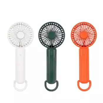 Портативный мини-вентилятор, ручной вентилятор, 3 скорости, со светодиодной подсветкой, перезаряжаемое охлаждение белый