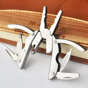 Портативный многофункциональный складной плоскогубцы из нержавеющей стали складной нож брелок отвертка для кемпинга выживания на открытом воздухе инструменты серебряный