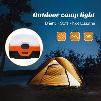 Портативный многофункциональный светодиодный светильник для кемпинга, перезаряжаемый светильник для палатки, эластичная веревка, высокая яркость, лампа для альпинизма, рыбалки, аксессуары для кемпинга Tangerine