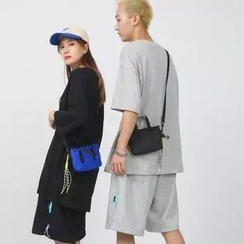 Портативный мобильный телефон сумка нейлон одинарная наплечная сумка новый тренд мужская сумка через плечо унисекс синий