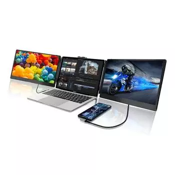 Портативный монитор с двумя экранами 14/15,6-дюймовый 1080P ноутбук расширенный дополнительный экран экран-бабочка верхний и нижний экран дисплей 14-inch screen 1080P A2