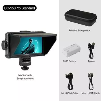 Портативный монитор Viltrox DC 550 Pro, 5,5 дюйма, 4K, 30 Гц, интерфейс HDMI 1.4, монитор камеры с батареей NP550 для съемки на открытом воздухе DC-550