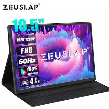 Портативный монитор ZEUSLAP Z10P 10.5 inch without touch чёрный