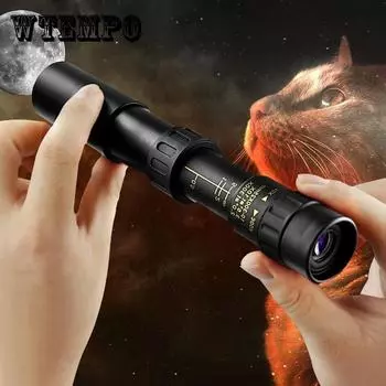 Портативный мощный бинокль с 10-300-кратным зумом HD, профессиональный телескоп дальнего действия, монокулярная подзорная труба, низкое ночное видение для комплекта охотничьих телескопов Telescope + Tripod + Clip