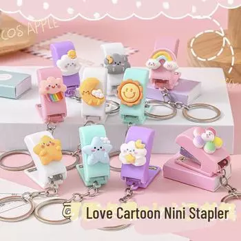 «Портативный мультяшный мини-степлер — милый брелок для ключей Weather Baby»