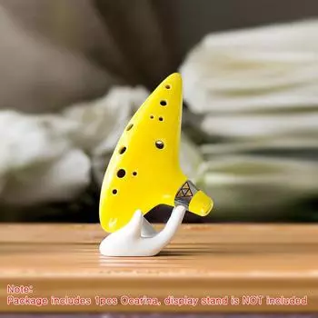 Портативный музыкальный инструмент Alto C Ocarina с 12 отверстиями и защитным чехлом светло-синий
