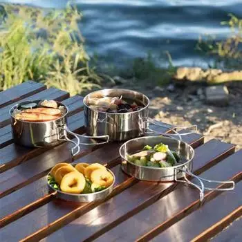 Портативный набор посуды для кемпинга, набор посуды для походов, пикников, рыбалки, альпинизма, походов, пикников, сковородок, чашек для воды