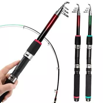 Портативный набор удилищ для детей, идеально подходит для морской рыбалки.. Изготовлен из прочного стекловолокна. Идеально подходит для трансграничных рыболовных приключений. 1.8m rod красный