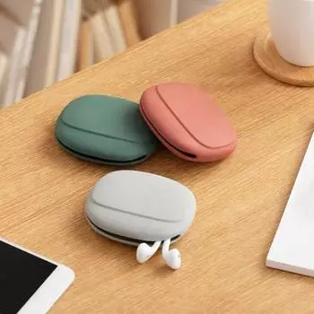 Портативный накопитель для кабеля данных, идеальная многофункциональная силиконовая сумка для наушников A green bamboo