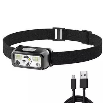 Портативный налобный фонарь с датчиком движения DE, 6 режимов освещения, для кемпинга на открытом воздухе