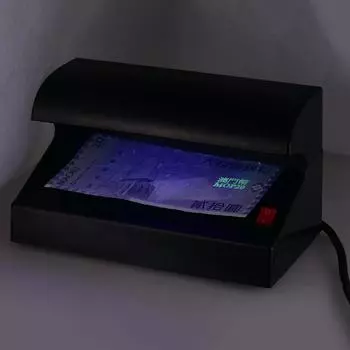 Портативный настольный мультивалютный детектор денег, тестер проверки банкнот поддельной наличной валюты EU Plug чёрный