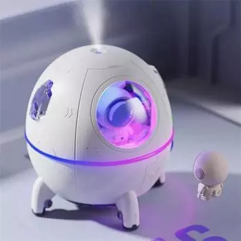 Портативный настольный увлажнитель воздуха USB Astronaut Space Air Humidifier Diffuser 220 мл с красочным светодиодным светом Рождественский подарок светло-фиолетовый