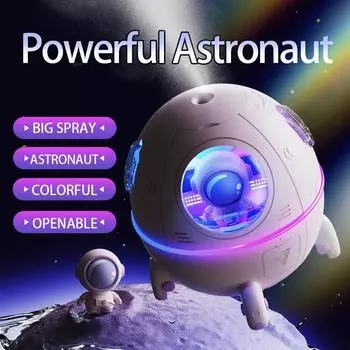 Портативный настольный увлажнитель воздуха USB Astronaut Space Air Humidifier Diffuser 220 мл с красочным светодиодным светом Рождественский подарок светло-фиолетовый