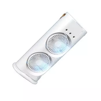 Портативный настольный вентилятор ABS с сильным ветром, двойной бесшумной работой, настольный мини-электрический вентилятор со светом