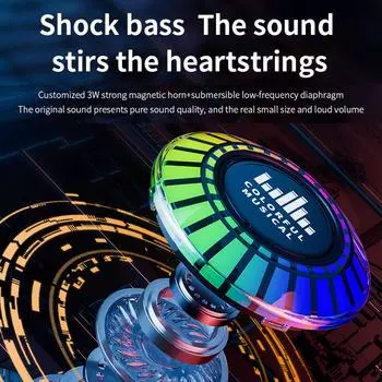 Портативный небольшой динамик BT с костной проводимостью и цветными светодиодными лампами, беспроводной стереосистемой HIFI чёрный