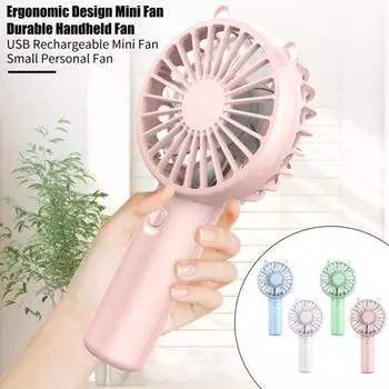Портативный небольшой вентилятор с 3 настройками скорости Мощный воздушный поток Низкий уровень шума Карманный вентилятор с перезаряжаемой батареей USB зелёный