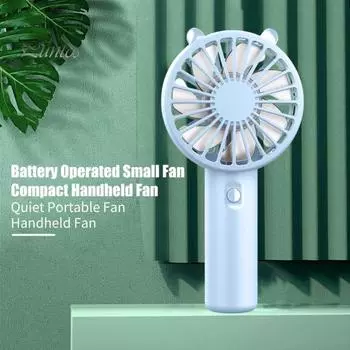 Портативный небольшой вентилятор с 3 настройками скорости Мощный воздушный поток Низкий уровень шума Карманный вентилятор с перезаряжаемой батареей USB зелёный