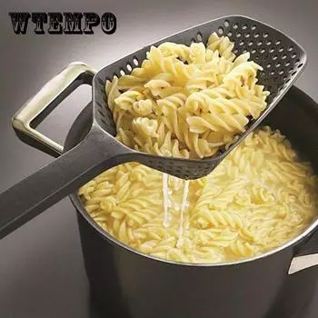 Портативный нейлоновый кухонный сито для суповой ложки, красочный ковш, анти-ошпаренный скиммер, сетка для жарки еды, удобный фильтр, дуршлаги, кухонные инструменты
