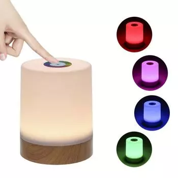 Портативный ночник с USB-аккумулятором и регулируемой яркостью, теплый белый цвет и изменение цвета RGB с сенсорным управлением, прикроватные тумбочки, настольные лампы для спальни, гостиной