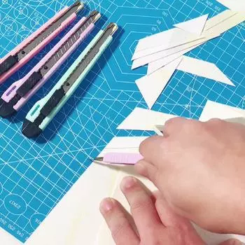 Портативный нож Macaron Colored Utility - небольшой резак для офисных и обоев, для распаковки и резки бумаги Sakura Pink