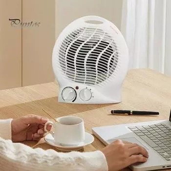 Портативный обогреватель-вентилятор с низким уровнем шума, быстрый нагрев, защита от перегрева, легкий, безопасный в использовании бытовой настольный обогреватель-вентилятор EU