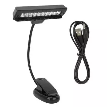 Портативный оркестровый пюпитр с гибким шейным зажимом на USB светодиодная лампа для чтения