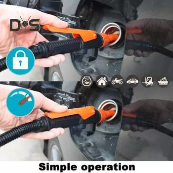 Портативный перекачивающий насос Электрический сифонный насос с батарейным питанием Мощное всасывание Простой в использовании ручной перекачивающий насос для мазута чёрный/оранжевый