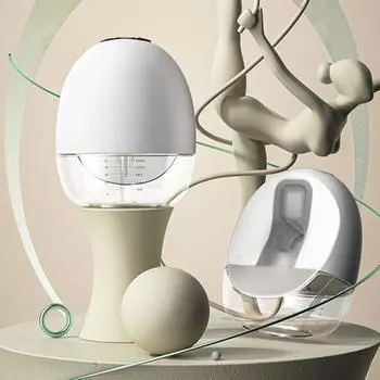 Портативный переносной молокоотсос, 2 шт., электрический молокоотсос без помощи рук со светодиодным экраном для 2 Pack белый