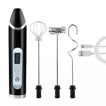 Портативный перезаряжаемый электрический вспениватель молока, ручной пенообразователь, высокоскоростной миксер для напитков, кофемолка CHINA