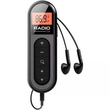 Портативный перезаряжаемый карманный FM-радиоприемник с ЖК-экраном, подходит для занятий в спортзале, пробежек, прогулок, кемпинга чёрный