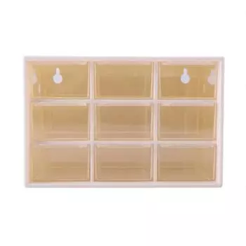 Портативный пластиковый 9-решетчатый мини-шкафчик для хранения ювелирных изделий и косметики, белый белый