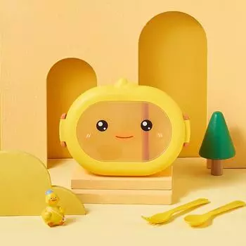 Портативный пластиковый детский ланч-бокс Bento Box Контейнер для учеников начальной школы/офисных работников жёлтый
