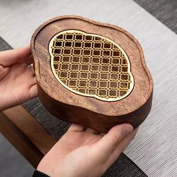 Портативный поднос для чая из дерева с подшипниками, подставка для слива чая из орехового дерева, аксессуары для чайного сервиза в стиле кунг-фу Style 2