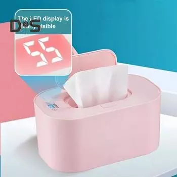 Портативный подогреватель детских салфеток с механическим цифровым дисплеем, регулируемой температурой, большой емкостью, для путешествий и дома, USB-диспенсер для влажных салфеток, нагреватель A розовый