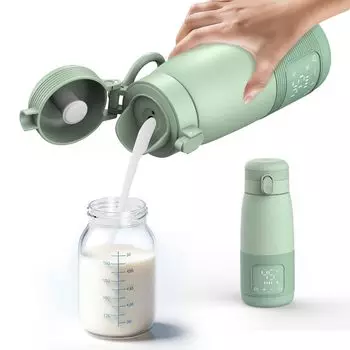 Портативный подогреватель молока для ребенка, перезаряжаемый USB-подогреватель бутылочек для воды, грудного молока, детской смеси на ходу, быстрый подогрев и точный контроль температуры 350ml